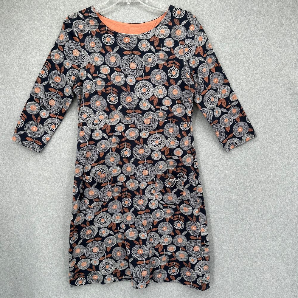 Weird Fish Women's Casual Comfy  Shift Dress 3/4 Sleeve Organic Cotton Size‎ 12
